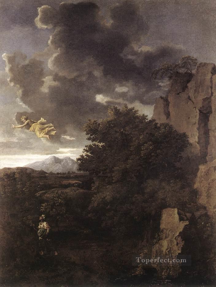 Agar y el ángel pintor clásico Nicolas Poussin Pintura al óleo